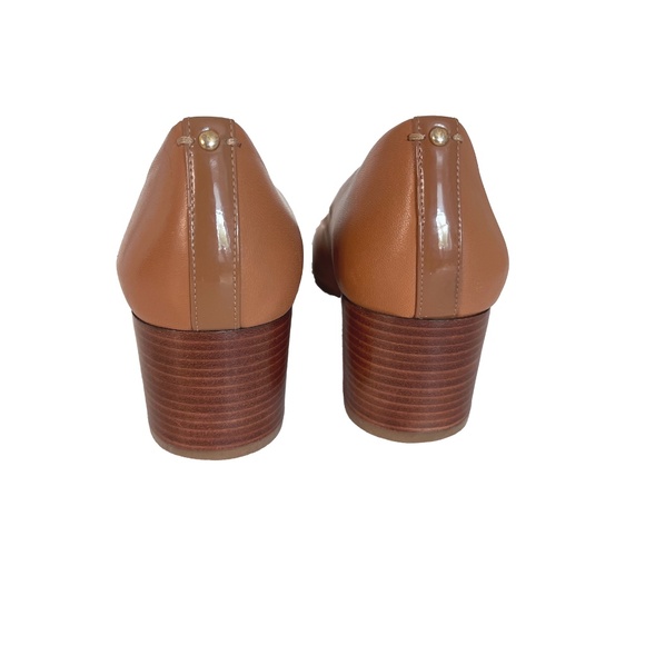 Leather Block Heel Pumps - Picture 2 of 7